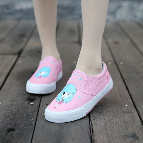 Chaussures de tennis enfants en toile pour printemps - semelle caoutchouc naturel Ref 987997