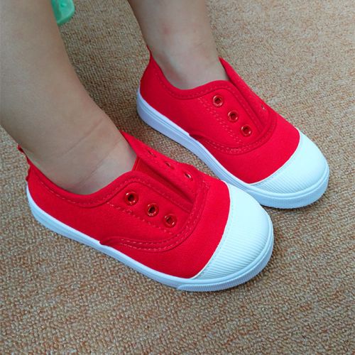 Chaussures de tennis enfants en toile pour printemps - semelle caoutchouc naturel Ref 988012