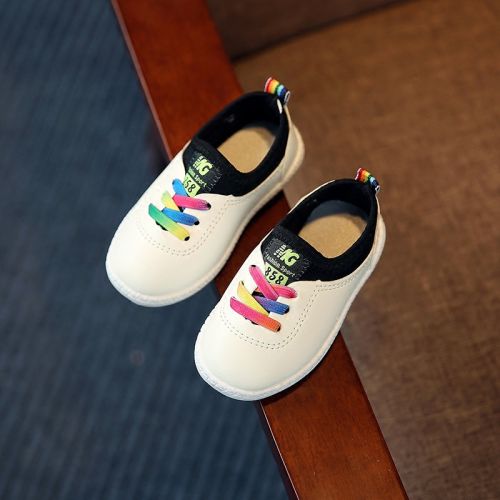 Chaussures de tennis enfants en similicuir pour printemps - semelle caoutchouc Ref 988017