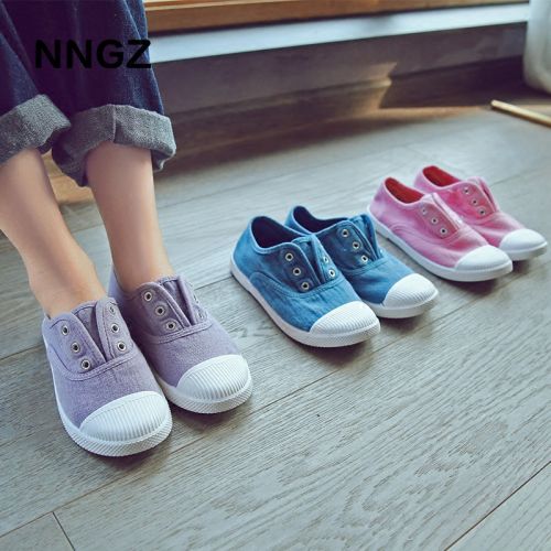 Chaussures de tennis enfants en toile NNGZ pour printemps - semelle caoutchouc Wear Ref 988034