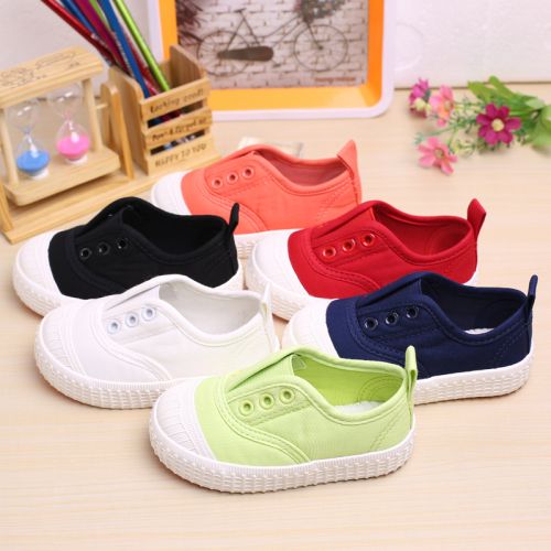 Chaussures de tennis enfants en toile pour printemps - semelle caoutchouc antidérapant Ref 988046