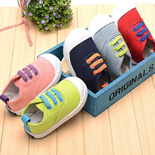 Chaussures de tennis enfants en toile pour printemps - semelle plastique Ref 988047