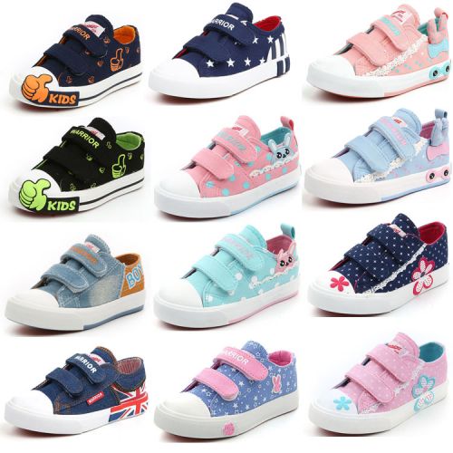 Chaussures de tennis enfants en toile pour printemps - semelle caoutchouc Ref 988064