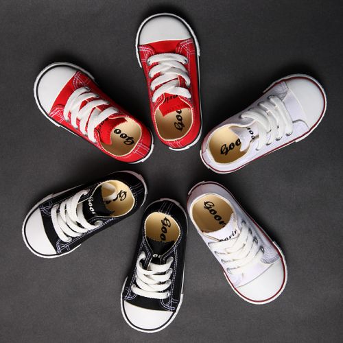 Chaussures de tennis enfants en toile pour printemps - semelle caoutchouc naturel Ref 988077
