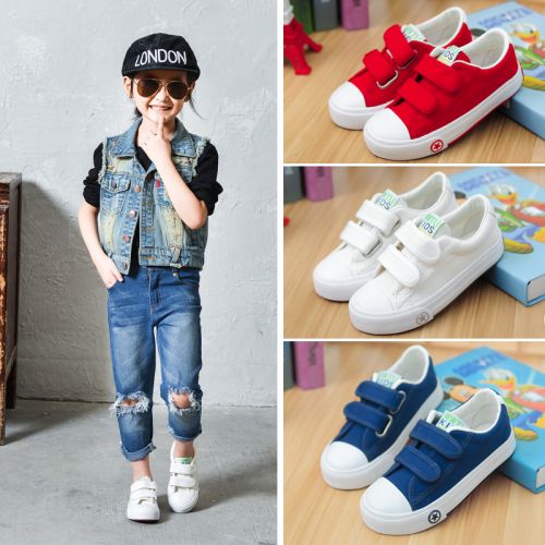 Chaussures de tennis enfants en toile pour Toute saison - semelle caoutchouc naturel Ref 988089