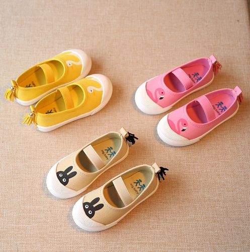 Chaussures de tennis enfants en toile pour printemps - semelle caoutchouc Ref 988099