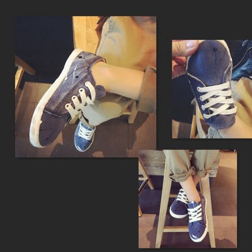 Chaussures de tennis enfants en toile pour printemps - semelle caoutchouc Ref 988133