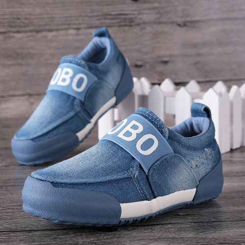 Chaussures de tennis enfants en toile pour printemps - semelle caoutchouc antidérapant Ref 988264