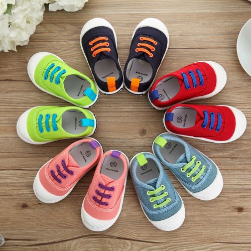 Chaussures de tennis enfants en toile pour printemps - semelle plastique Ref 988298