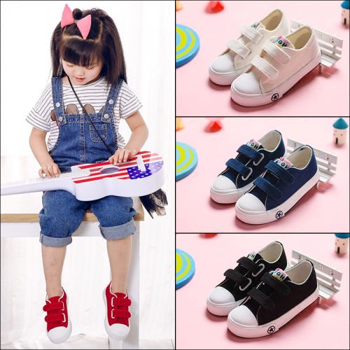 Chaussures de tennis enfants en toile brodé pour printemps - semelle caoutchouc Ref 988353