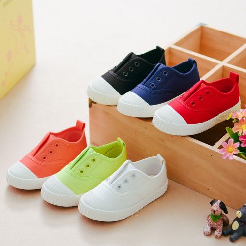 Chaussures de tennis enfants en toile pour printemps - semelle caoutchouc Ref 988357