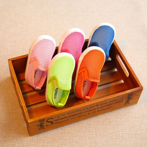 Chaussures de tennis enfants en toile creux pour printemps - semelle plastique Ref 988377