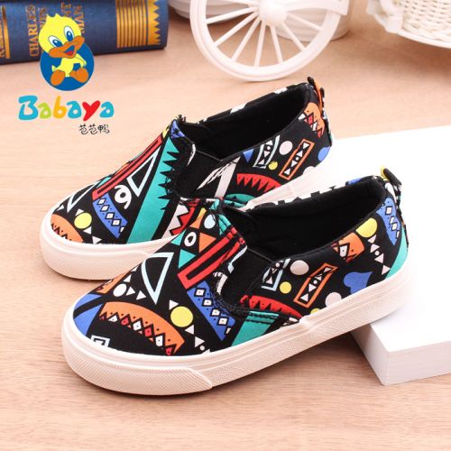 Chaussures de tennis enfants en toile pour printemps - semelle caoutchouc Ref 988404