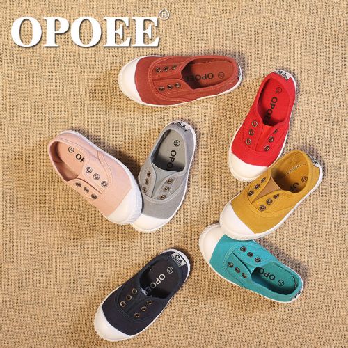 Chaussures de tennis enfants en toile OPOEE pour printemps - semelle caoutchouc Ref 988457