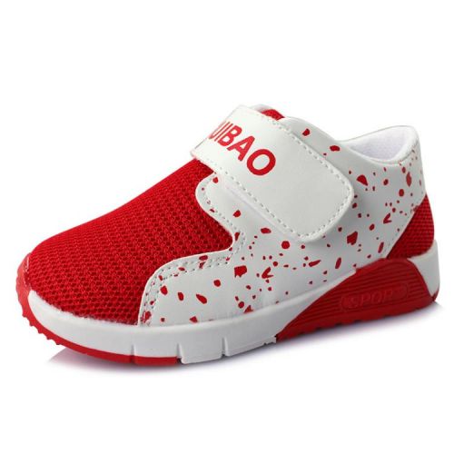 Chaussures de tennis enfants en toile coutures cuir pour printemps - semelle caoutchouc Ref 988474