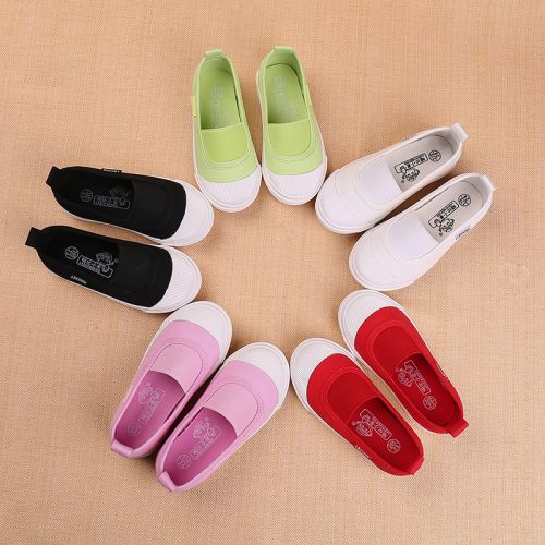 Chaussures de tennis enfants en toile pour printemps - semelle caoutchouc Ref 988521