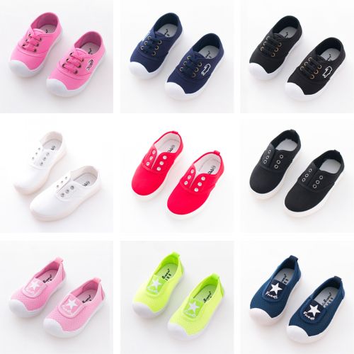 Chaussures de tennis enfants en toile pour printemps - semelle plastique Ref 988530