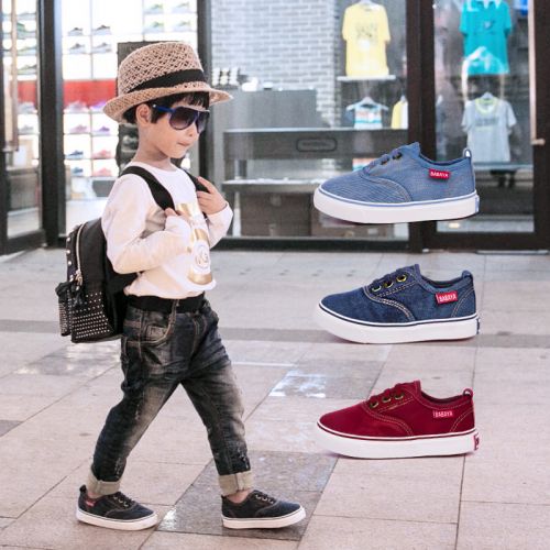 Chaussures de tennis enfants en toile pour printemps - semelle caoutchouc Ref 988547