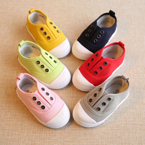 Chaussures de tennis enfants en toile pour printemps - semelle plastique Ref 988572