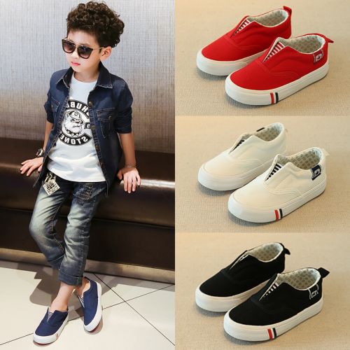 Chaussures de tennis enfants en toile pour printemps - semelle caoutchouc Ref 988578