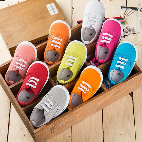 Chaussures de tennis enfants en toile pour printemps - semelle plastique Ref 988597