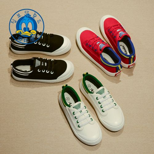 Chaussures de tennis enfants en toile pour printemps - semelle caoutchouc Ref 988613