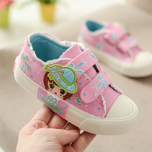 Chaussures de tennis enfants en toile pour printemps - semelle caoutchouc Ref 988650