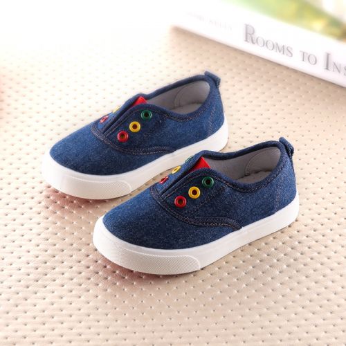 Chaussures de tennis enfants en toile pour printemps - semelle caoutchouc Ref 988726