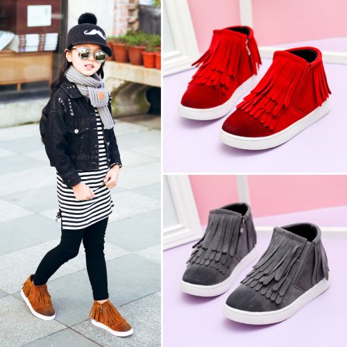 Chaussures enfants en PACFICGIRLS ronde houppe pour hiver - semelle caoutchouc Ref 1002922