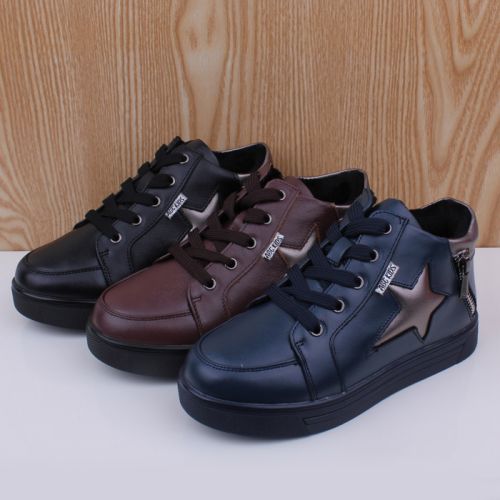 Chaussures enfants en cuir ABCKIDS ronde coutures pour hiver - semelle caoutchouc Ref 1002946