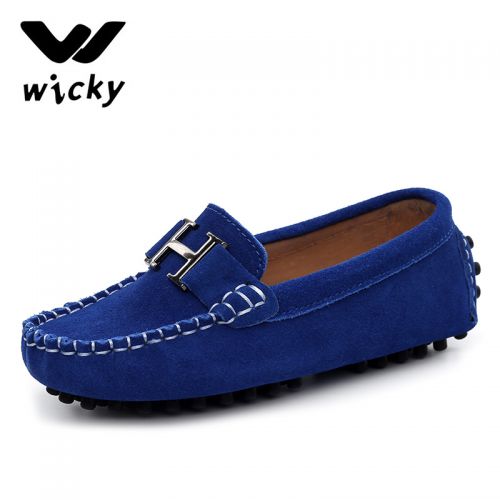 Chaussures enfants en de vache, Nubuck, WICKY ronde pour printemps - semelle caoutchouc Wear Ref 100