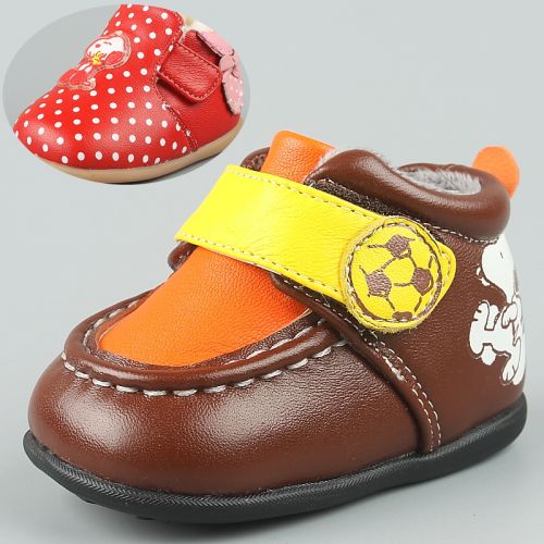 Chaussures enfants en peau de mouton SNOOPY ronde pour hiver - semelle plastique Ref 1003045