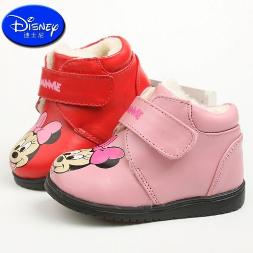 Chaussures enfants en cuir DISNEY ronde coutures pour hiver - semelle plastique Ref 1003052