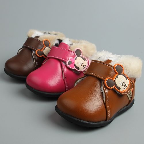 Chaussures enfants en peau de mouton DISNEY ronde pour hiver - semelle plastique Ref 1003053