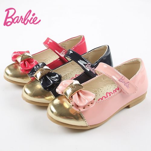Chaussures enfants en PU BARBIE ronde coutures cuir pour printemps - semelle caoutchouc Ref 1003098