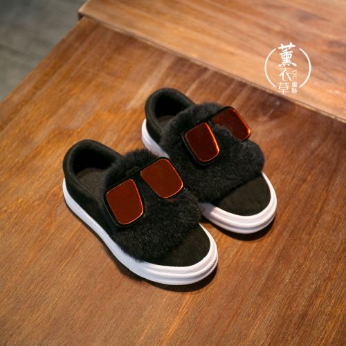 Chaussures enfants en de vache, Nubuck, ronde paillette pour printemps - semelle caoutchouc Ref 1003108