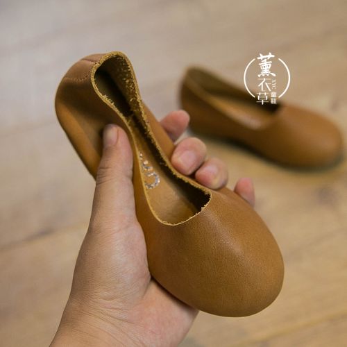 Chaussures enfants en cuir ronde pour printemps - semelle caoutchouc Ref 1003132