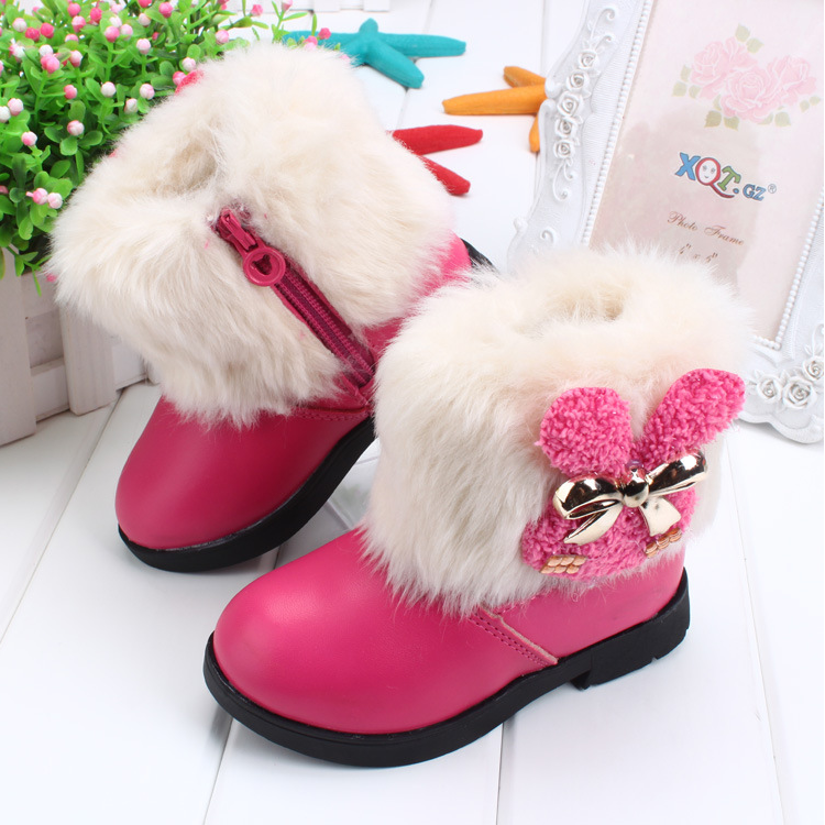 Chaussures enfants en cuir XQT.GZ ronde pour hiver - semelle caoutchouc Ref 1003178