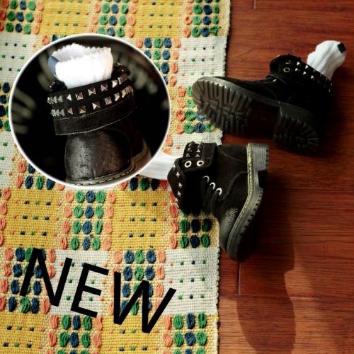 Chaussures enfants en de vache, Nubuck, ronde rivet pour hiver - semelle caoutchouc Ref 1003188