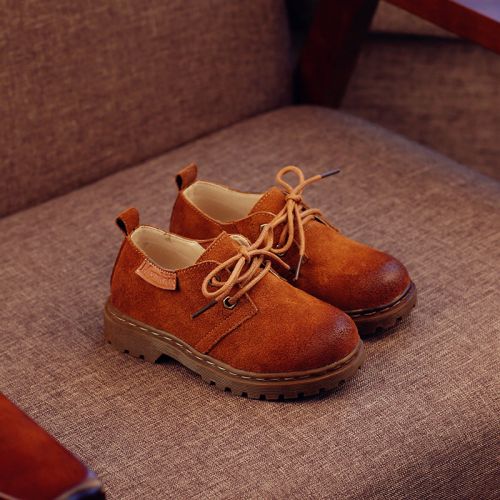 Chaussures enfants en de vache, Nubuck, ronde pour printemps - semelle TPR Ref 1003193