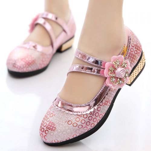 Chaussures enfants en PU PAABACAT pointu paillette pour printemps - semelle TPR Ref 1003317