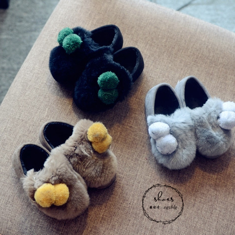 Chaussures enfants en chamois ronde pour hiver - semelle caoutchouc Wear Ref 1003402