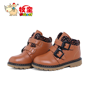 Chaussures enfants en cuir ronde pour hiver - semelle Ref 1003488