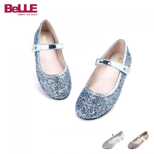 Chaussures enfants en cuir synthétique BELLE pointu paillette pour printemps - semelle PU Ref 1003642
