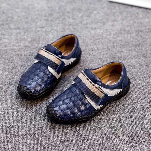 Chaussures enfants en cuir ronde pour printemps - semelle caoutchouc antidérapant Ref 1003654