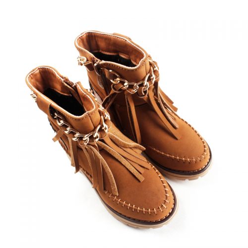 Chaussures enfants en de vache, Nubuck, ronde pour hiver - semelle caoutchouc naturel Ref 1003704