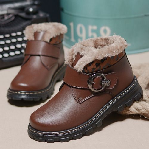 Chaussures enfants en cuir ronde pour hiver - semelle caoutchouc Wear Ref 1003734