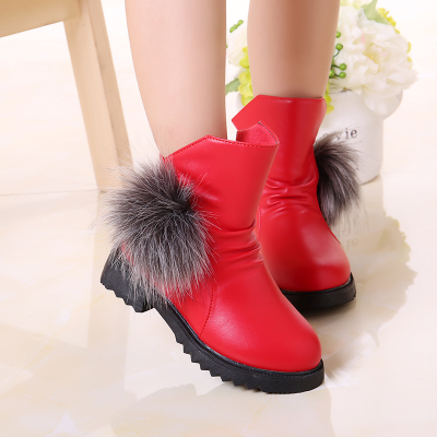 Chaussures enfants en Cuir spatial ronde coutures cuir pour hiver - semelle caoutchouc antidérapant Ref 1003751