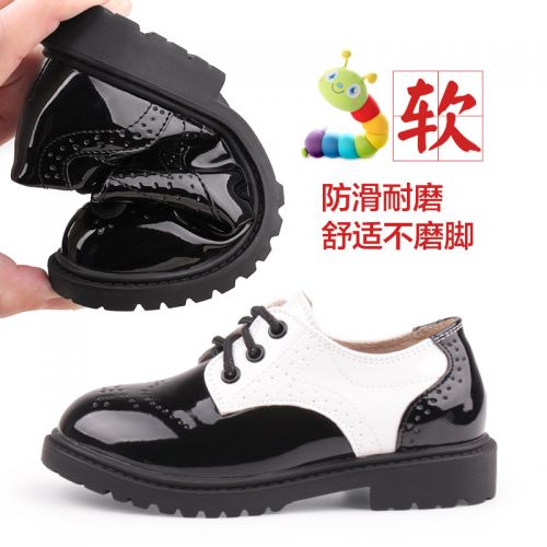 Chaussures enfants en PU ronde coutures cuir pour printemps - semelle caoutchouc Ref 1004034