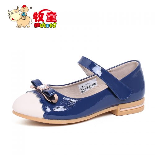 Chaussures enfants en PU ronde coutures cuir pour printemps - semelle caoutchouc Ref 1004072